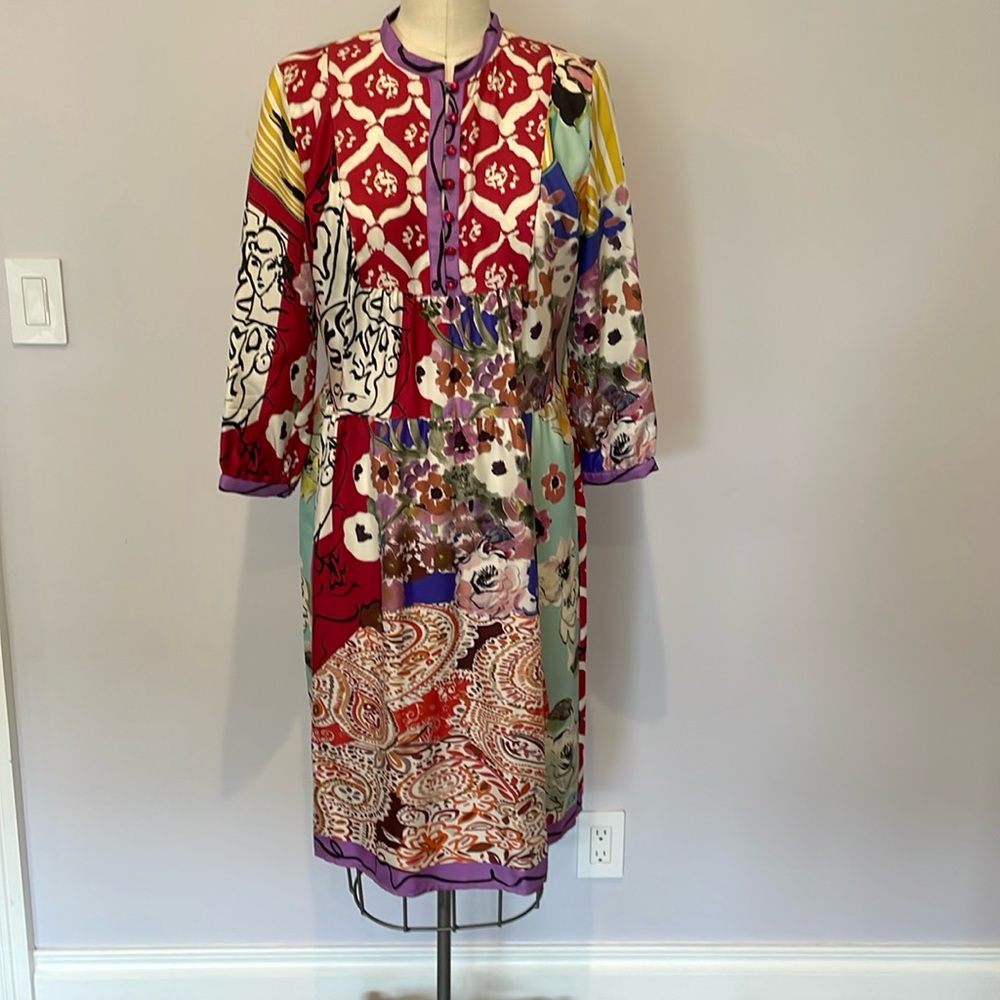 Shift dress in silk twill